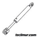 Cilíndro hidráulico izquierdo sin contacto eléctrico y cabeza de horquilla para la pala en compactadores Faun Variopress fabricados entre Octubre de 1993 y 1998. Compatible con referencia original FAUN 5241074* / HV0024* / 5240377* / 1129400* / 1567204* 